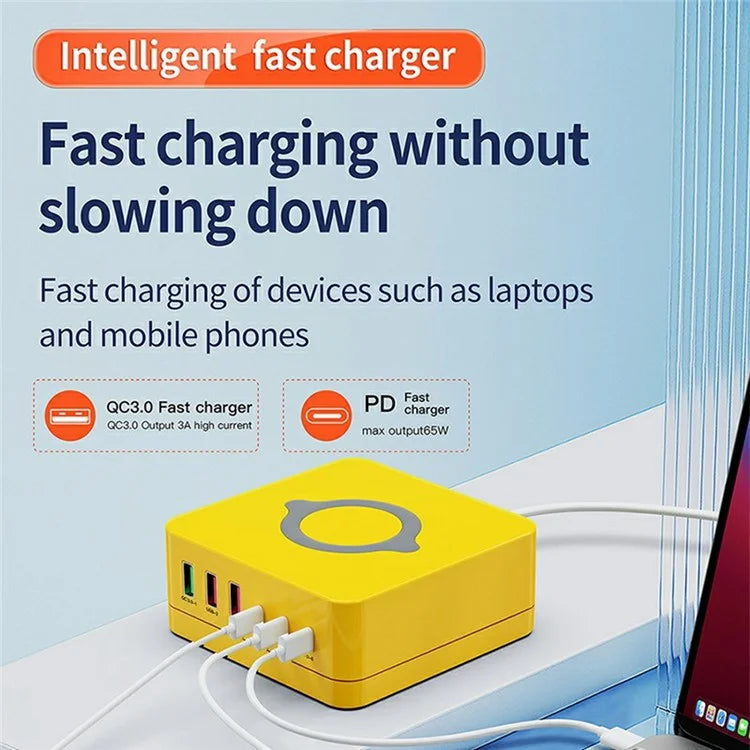963L All in One 140W 6 Ports Charging Station with Wireless Charging for Phones / Tablet / Laptop