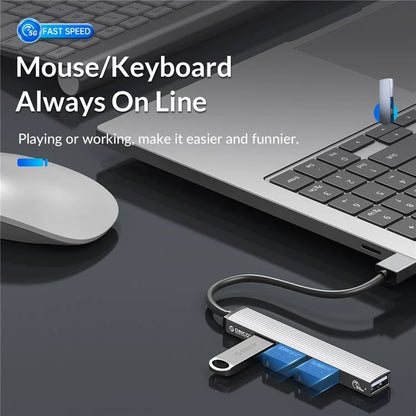 ORICO AH-A13 1*USB 3.0 + 3*USB 2.0 HUB 4 Port Aluminum Alloy USB Splitter for Macbook Pro PC Computer