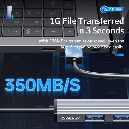 ORICO AH-A13 1*USB 3.0 + 3*USB 2.0 HUB 4 Port Aluminum Alloy USB Splitter for Macbook Pro PC Computer
