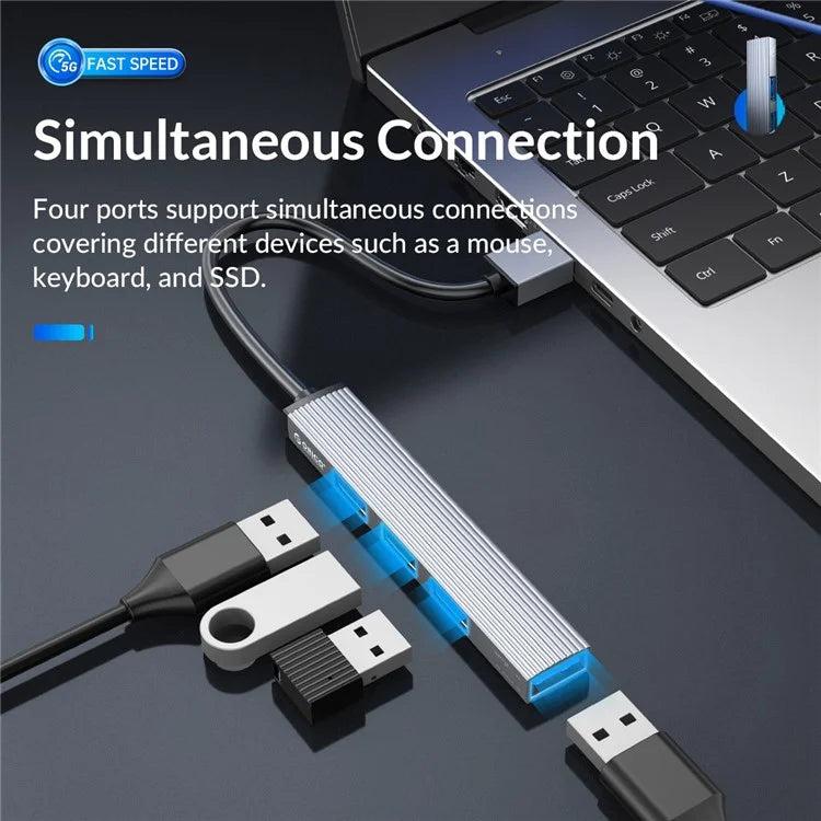 ORICO AH-A13 1*USB 3.0 + 3*USB 2.0 HUB 4 Port Aluminum Alloy USB Splitter for Macbook Pro PC Computer