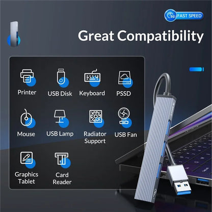ORICO AH-A13 1*USB 3.0 + 3*USB 2.0 HUB 4 Port Aluminum Alloy USB Splitter for Macbook Pro PC Computer