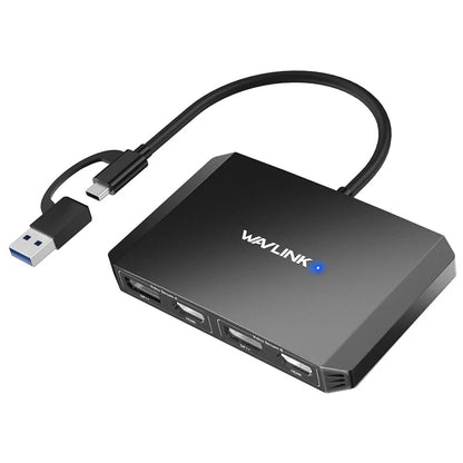 WAVLINK WL-UG69DH2 USB+Type-C to Dual 4K HD DisplayPort Dual Monitor Adapter Splitter