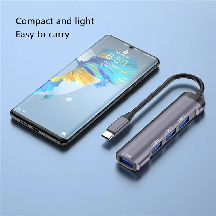 T-503 4-in-1 Type-C Docking Station USB-C to USB2.0x3 + USB3.0 HUB Adapter