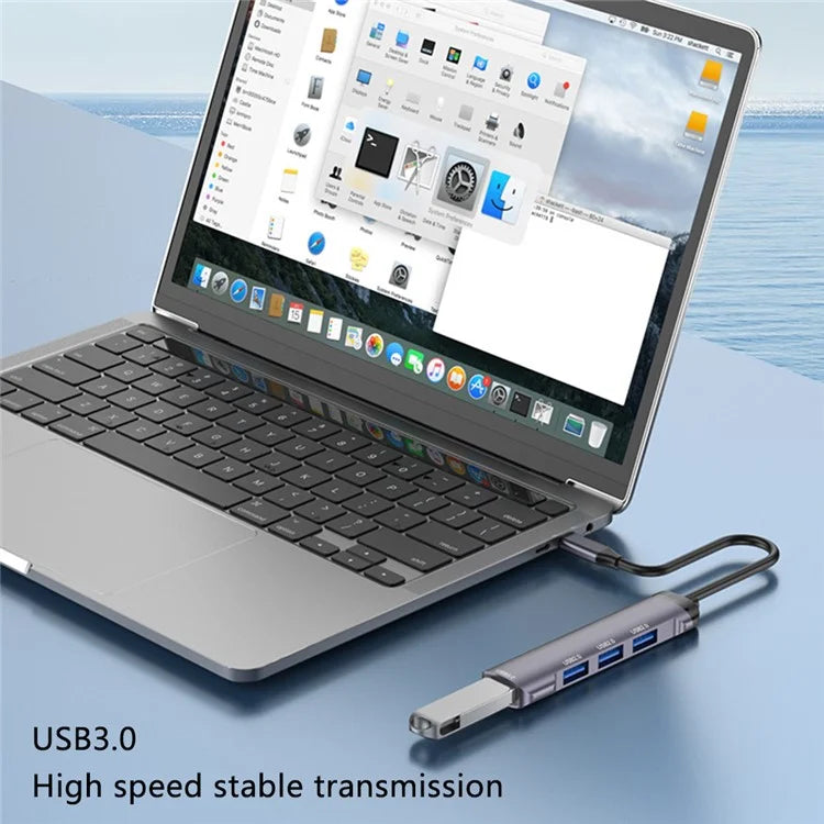 T-503 4-in-1 Type-C Docking Station USB-C to USB2.0x3 + USB3.0 HUB Adapter