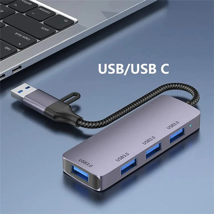 T203 USB+Type-C 3.0 Converter Hub 5Gbps USB 3.0 Data Transfer Adapter for Laptop Tablet
