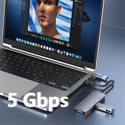 T203 USB+Type-C 3.0 Converter Hub 5Gbps USB 3.0 Data Transfer Adapter for Laptop Tablet