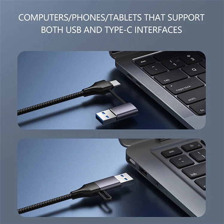 T203 USB+Type-C 3.0 Converter Hub 5Gbps USB 3.0 Data Transfer Adapter for Laptop Tablet
