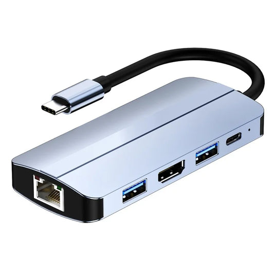 2109 5-in-1 Docking Station Type-C to HDTV+USB3.0 / 2.0+HUB+LAN+PD Adapter