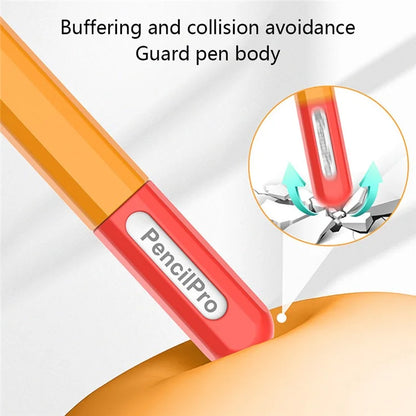 For Apple Pencil Pro Silicone Sleeve Color Splicing Stylus Pen Protective Skin Cover