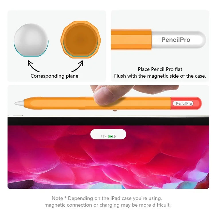 For Apple Pencil Pro Silicone Sleeve Color Splicing Stylus Pen Protective Skin Cover