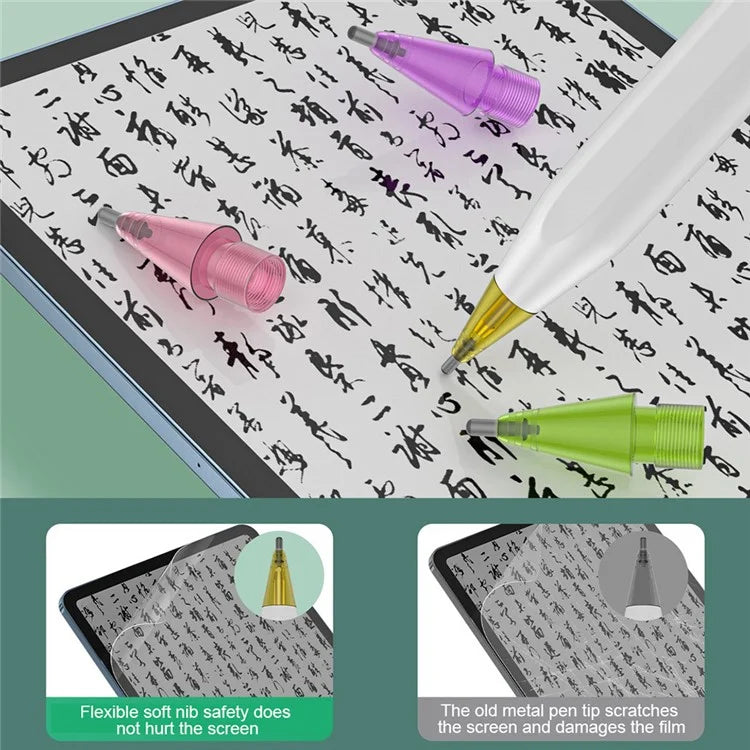 For Apple Pencil (2nd Generation) / Pencil (1st Generation) / Pencil (USB-C) / Pencil Pro Tips 2B Damping Silent