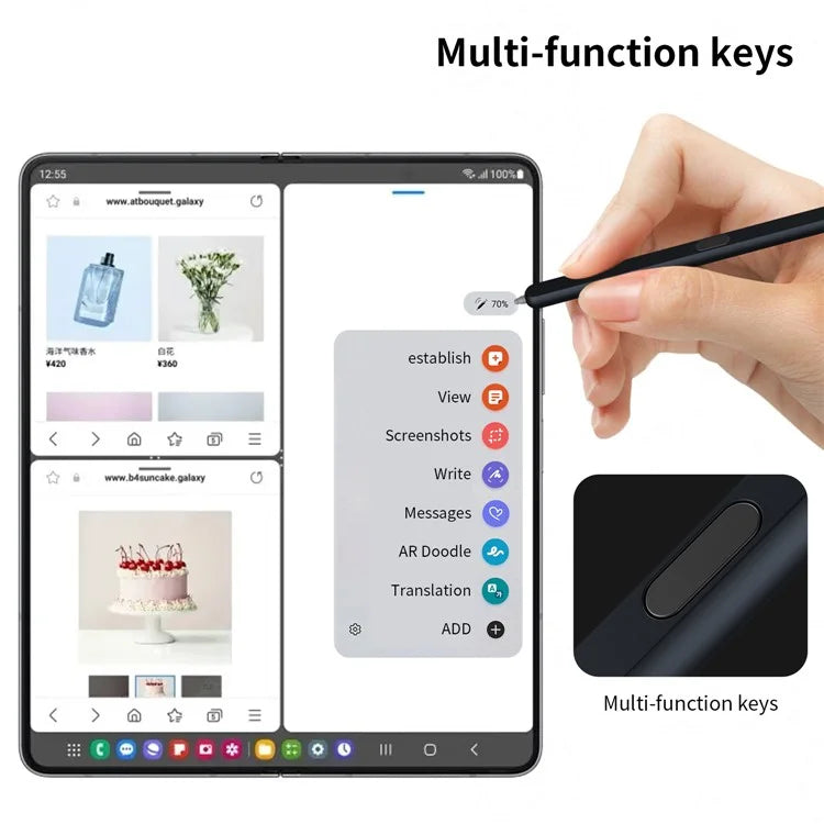 For Samsung Galaxy Z Fold6 5G / Z Fold5 5G / Z Fold4 5G / Z Fold3 5G Electromagnetic Pen Stylus with Pen Slot