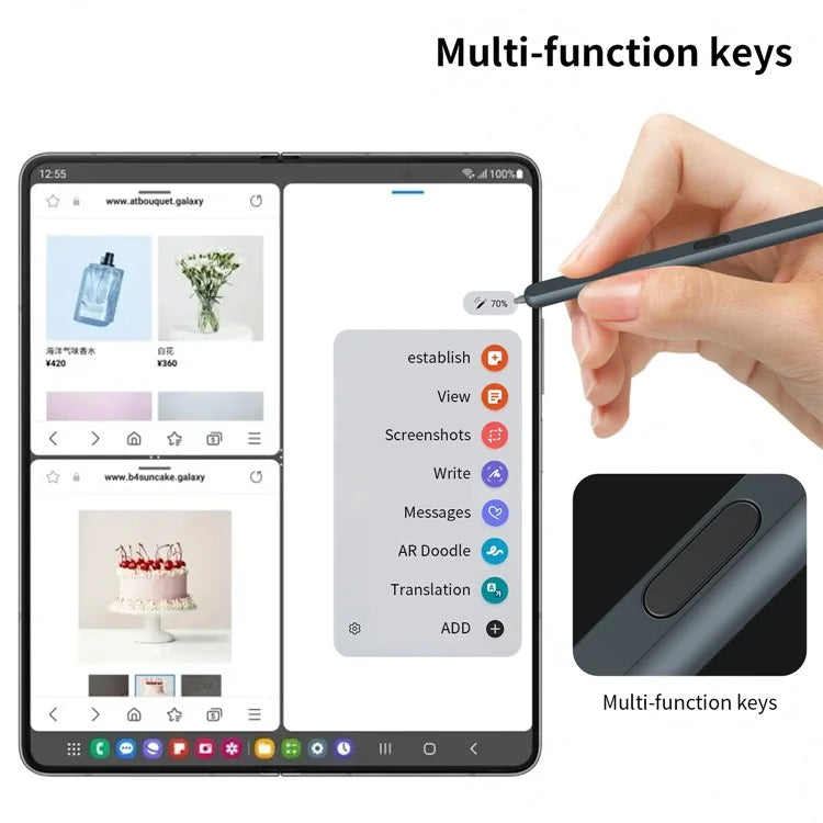 For Samsung Galaxy Z Fold6 5G / Z Fold5 5G / Z Fold4 5G / Z Fold3 5G Electromagnetic Pen Stylus with Pen Slot