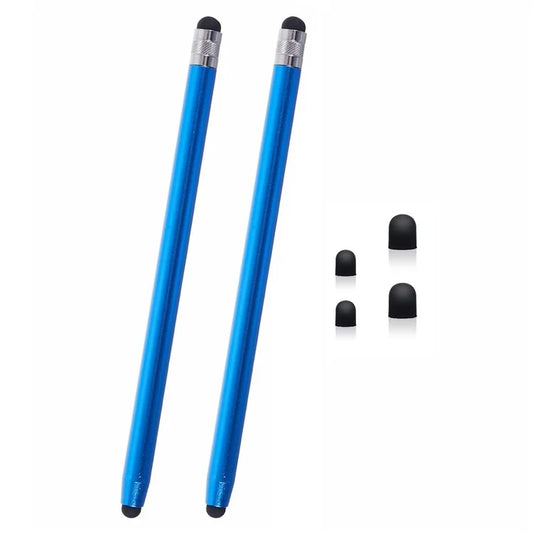 2Pcs Passive Stylus Pen Smooth Writing Drawing Touch Screen Pencil with Dual Silicone Tips