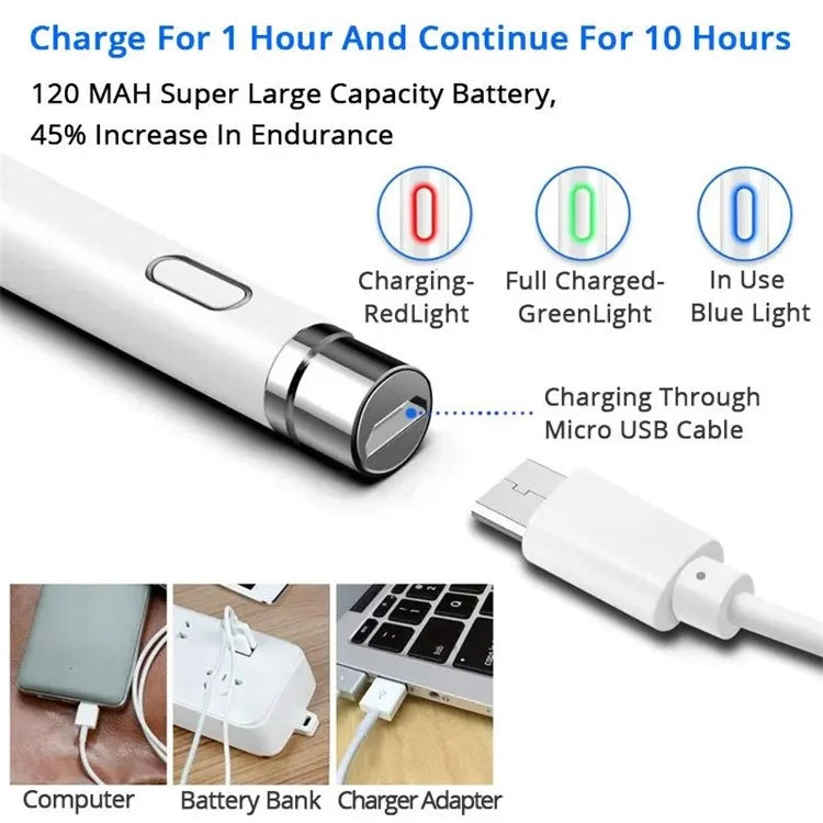 Lightweight Active Capacitive Stylus Pen for Cell Phone, Tablet Writing Drawing Pencil