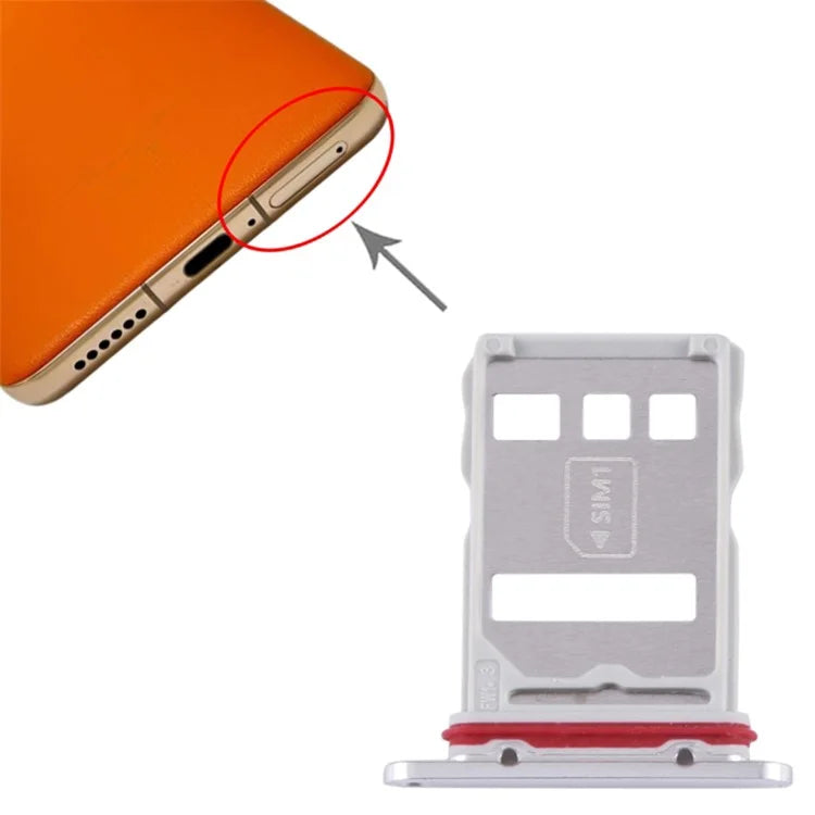 For Huawei Mate 50 4G SIM Card Tray Holder Replacement Part (without Logo)