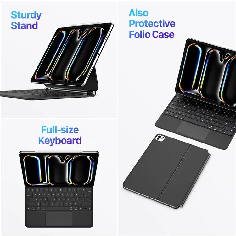 DUX DUCIS For iPad Pro 13 (2024) Case Trackpad Magnetic Bluetooth Keyboard Leather Tablet Cover