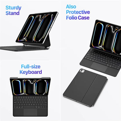 DUX DUCIS For iPad Pro 13 (2024) Case Trackpad Magnetic Bluetooth Keyboard Leather Tablet Cover