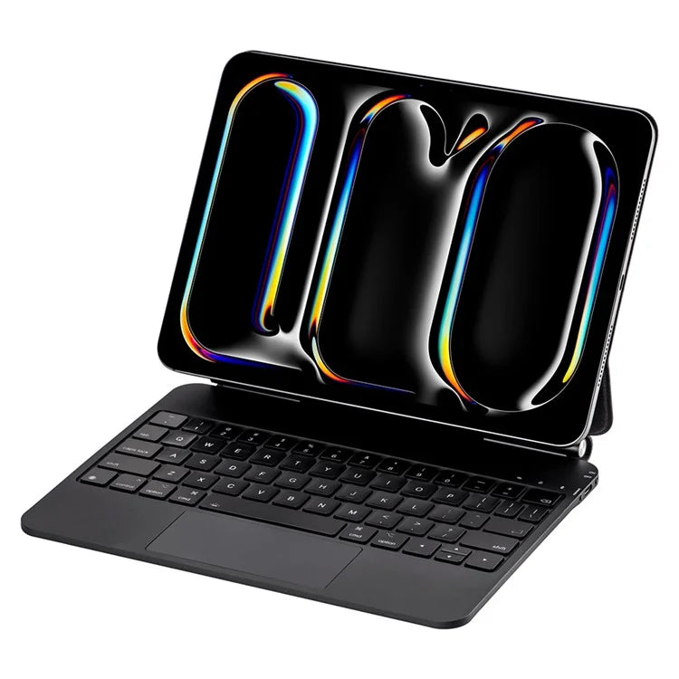 X7 For iPad Pro 11 (2024) M4 Magnetic Suspension Bluetooth Keyboard Leather Case with Backlight
