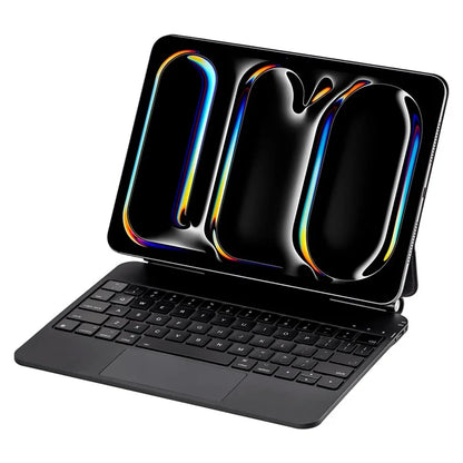 X7 For iPad Pro 11 (2024) M4 Magnetic Suspension Bluetooth Keyboard Leather Case with Backlight