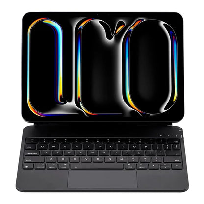 X7 For iPad Pro 11 (2024) M4 Magnetic Suspension Bluetooth Keyboard Leather Case with Backlight