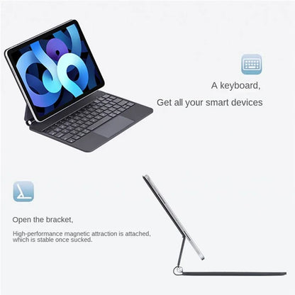 X7 For iPad Pro 11 (2024) M4 Magnetic Suspension Bluetooth Keyboard Leather Case with Backlight