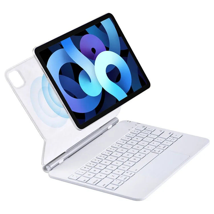 X7 For iPad Pro 11 (2024) M4 Magnetic Suspension Bluetooth Keyboard Leather Case with Backlight