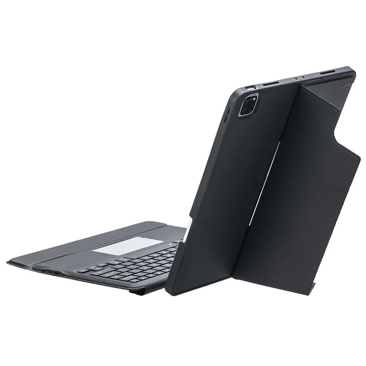 T12B-AS For iPad Air 13 (2024) / iPad Pro 12.9-inch (2018) / (2020) / (2021) / (2022) Rotation Shaft Stand Leather Cover + Backlit Bluetooth Keyboard