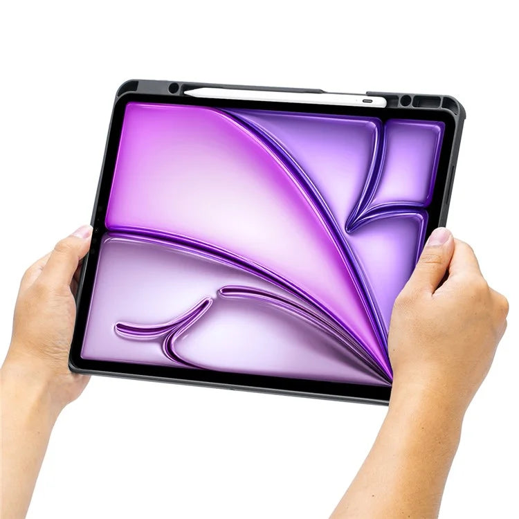 T12B-AS For iPad Air 13 (2024) / iPad Pro 12.9-inch (2018) / (2020) / (2021) / (2022) Rotation Shaft Stand Leather Cover + Backlit Bluetooth Keyboard