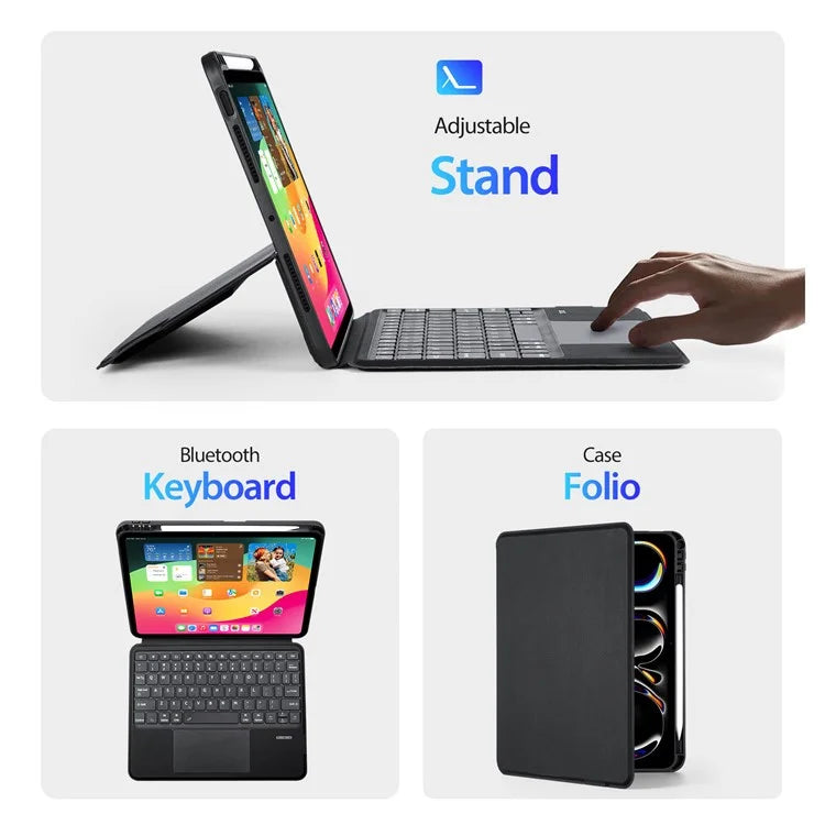 DUX DUCIS For iPad Pro 11 (2024) Case Detachable Touchpad Bluetooth Keyboard Tablet Leather Cover