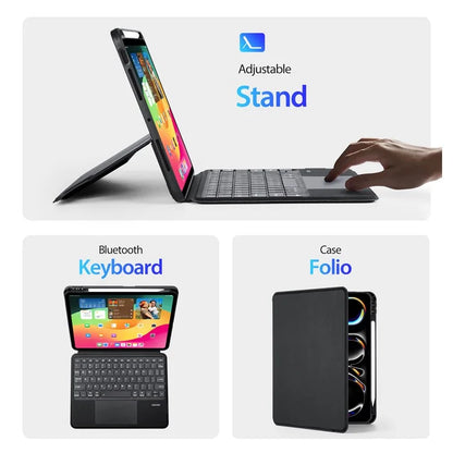 DUX DUCIS For iPad Pro 11 (2024) Case Detachable Touchpad Bluetooth Keyboard Tablet Leather Cover