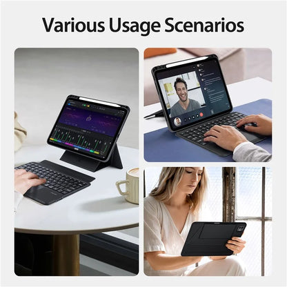 DUX DUCIS For iPad Pro 11 (2024) Case Detachable Touchpad Bluetooth Keyboard Tablet Leather Cover