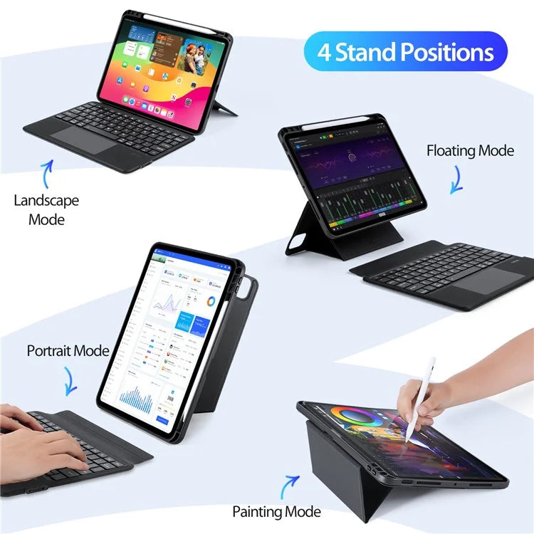 DUX DUCIS For iPad Pro 11 (2024) Case Detachable Touchpad Bluetooth Keyboard Tablet Leather Cover
