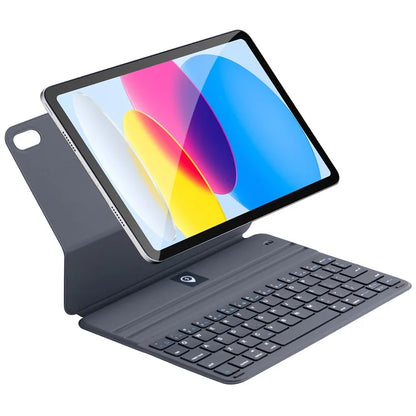 1038 For iPad 10.9 (2022) Ultra-Thin Tablet Case with Bluetooth Keyboard - Black