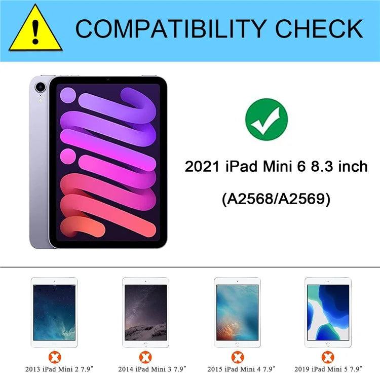 For iPad mini (2021) Detachable Magnetic Bluetooth Keyboard Tablet Stand Case with Pencil Holder and Backlit