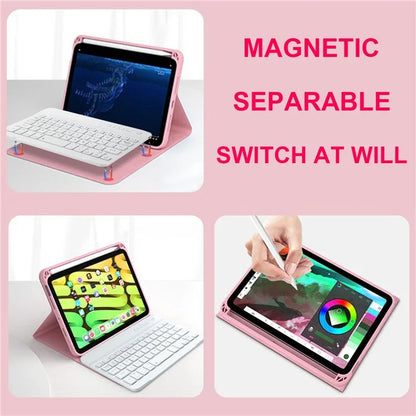 For iPad mini (2021) Detachable Magnetic Bluetooth Keyboard Tablet Stand Case with Pencil Holder and Backlit