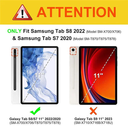 For Samsung Galaxy  Tab S7 (T870 / T875 / T878) / Tab S8 (SM-X700 / X706) Detachable Bluetooth Keyboard Cover with Touchpad and S Pen Holder