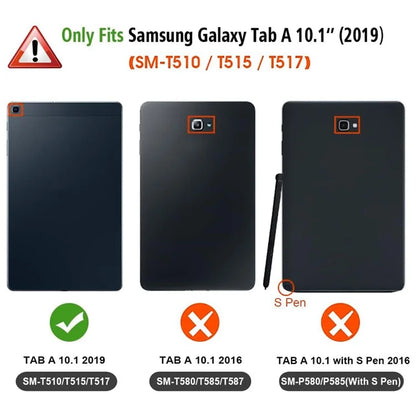 For Samsung Galaxy Tab A 10.1 (2019) Detachable Bluetooth Keyboard Leather Cover with S Pen Holder