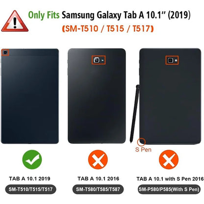 For Samsung Galaxy Tab A 10.1 (2019) Detachable Bluetooth Keyboard Leather Cover with S Pen Holder