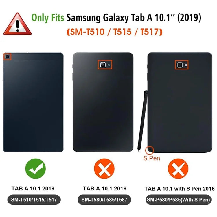 For Samsung Galaxy Tab A 10.1 (2019) Detachable Bluetooth Touchpad Keyboard Cover with S Pen Holder