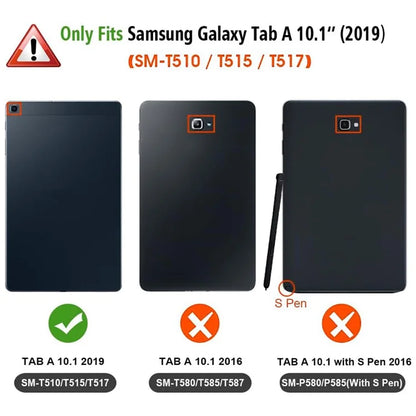For Samsung Galaxy Tab A 10.1 (2019) Detachable Bluetooth Touchpad Keyboard Cover with S Pen Holder