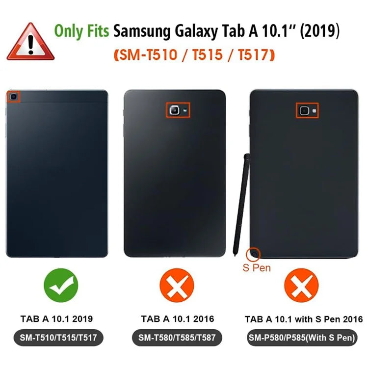 For Samsung Galaxy Tab A 10.1 (2019) Detachable Bluetooth Touchpad Keyboard Cover with S Pen Holder