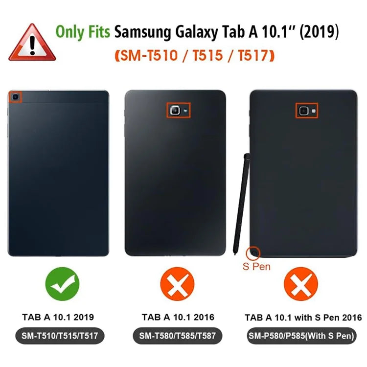 For Samsung Galaxy Tab A 10.1 (2019) Detachable Bluetooth Touchpad Keyboard Cover with S Pen Holder