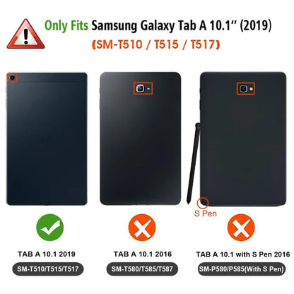 For Samsung Galaxy Tab A 10.1 (2019) Detachable Bluetooth Touchpad Keyboard Cover with S Pen Holder