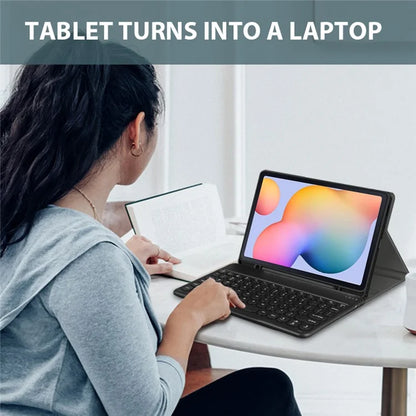 For Samsung Galaxy Tab A8 10.5 (2022) Detachable Bluetooth Keyboard Leather Cover with S Pen Holder