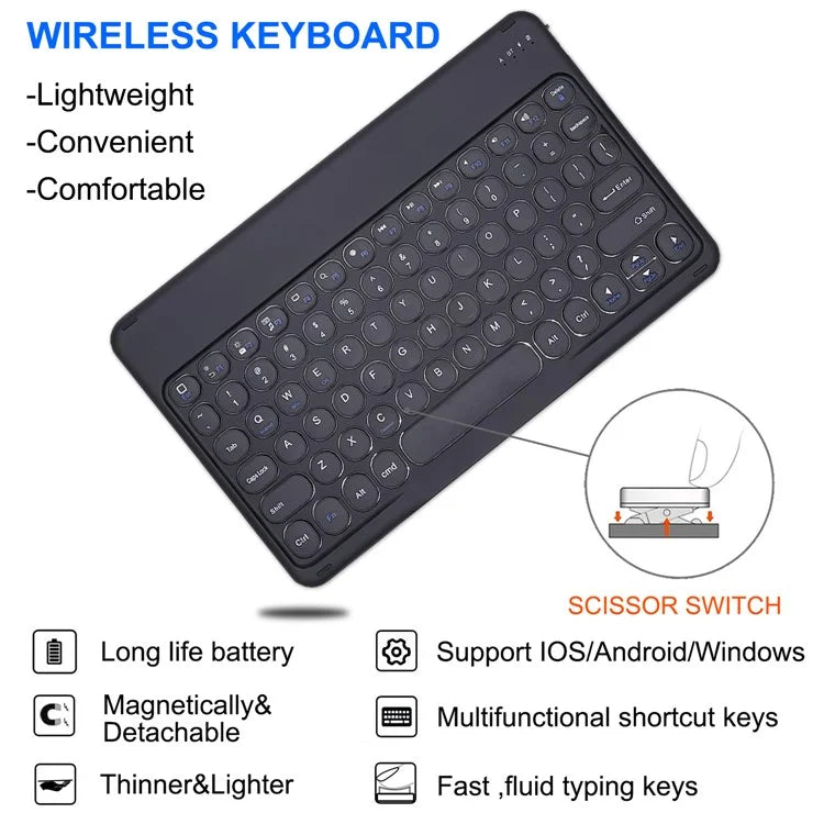 For Samsung Galaxy Tab A7 10.4 (2020) Detachable Bluetooth Keyboard Leather Cover with S Pen Holder