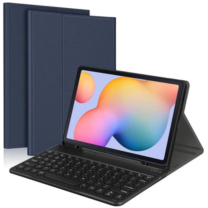 For Samsung Galaxy Tab S9 FE+ / S9+ Detachable Bluetooth Keyboard Leather Cover with S Pen Holder