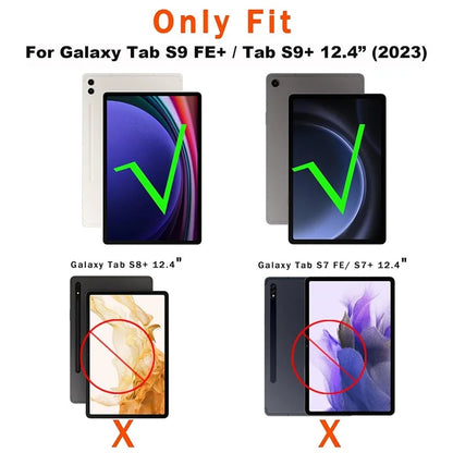 For Samsung Galaxy Tab S9+ / S9 FE+ Detachable Bluetooth Touchpad Keyboard Cover with S Pen Holder