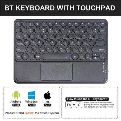 For Samsung Galaxy Tab S9 / S9 FE Detachable Bluetooth Touchpad Keyboard Cover with S Pen Holder