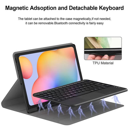 For Samsung Galaxy Tab S9 / S9 FE Detachable Bluetooth Touchpad Keyboard Cover with S Pen Holder